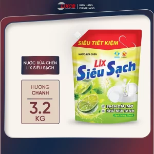 Lix - Nước Rửa Chén Siêu Sạch Chanh 3,2kg/T04 (Túi)