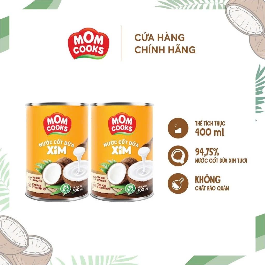 Nước cốt dừa Xim Mom Cooks 400ml ( 1 Thùng 24 lon)