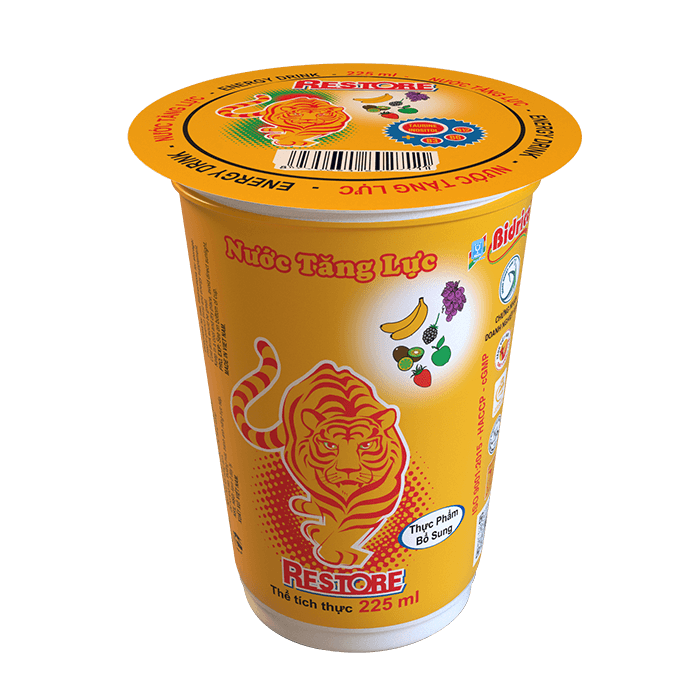 Nước tăng lực Restore ly 225ml (Trái cây) (1 thùng 48 ly)
