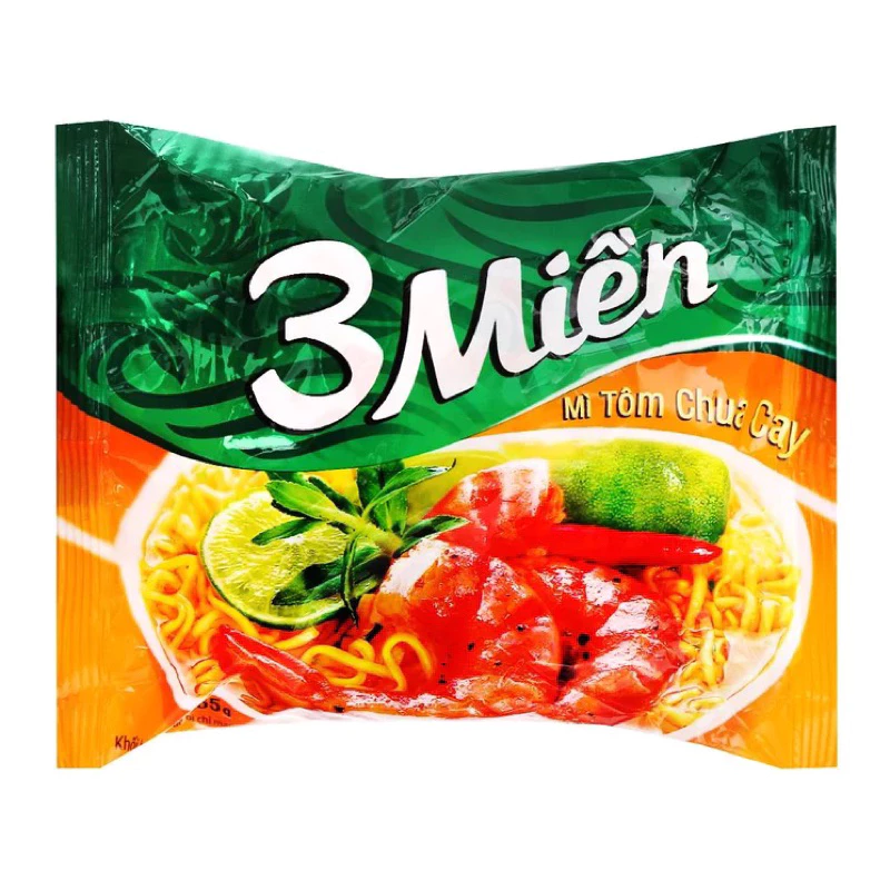 UNIBEN - Mì 3 Miền Tôm Chua Cay (2X) (65g x 30 gói)