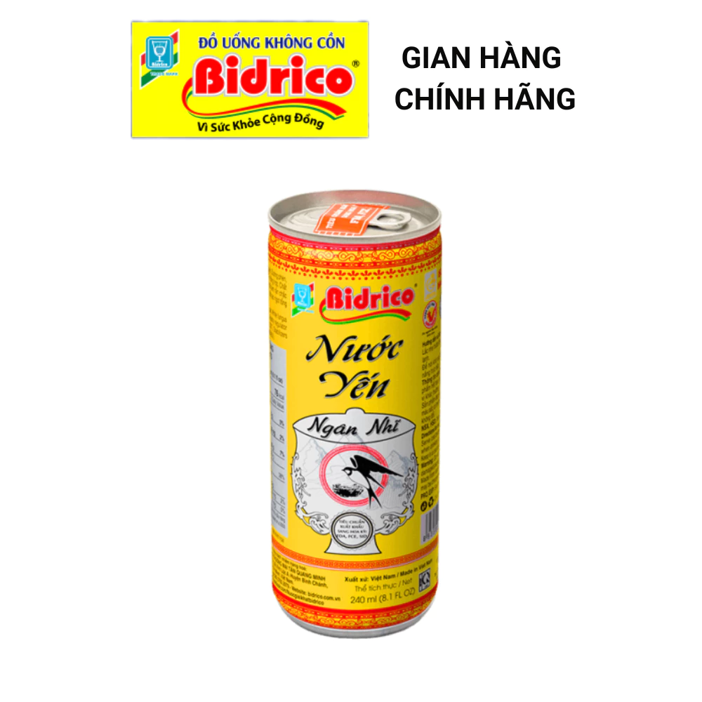 Nước Yến Ngân Nhĩ Bidrico ( Thùng 30 lon 240ml )