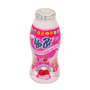 Sữa chua uống tiệt trùng hương dâu Yobi chai 100ml ( 1 Thùng 60 chai)